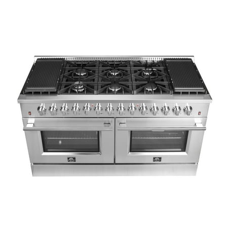Forno Appliances - Galiano Alta Qualita 8.64 cu. ft. Freestanding Double Oven Dual Fuel Range with Convection Oven