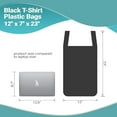 thumbnail image 4 of Black Plastic T-Shirt Bags, Plain Carry-Out Shopping Bags, 500 Count, 12 x 7 x 23 in, 4 of 7