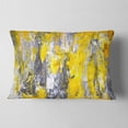 thumbnail image 2 of Motif Abstrait Gris et Jaune - Coussin Décoratif Abstrait - 12x20, 2 of 5