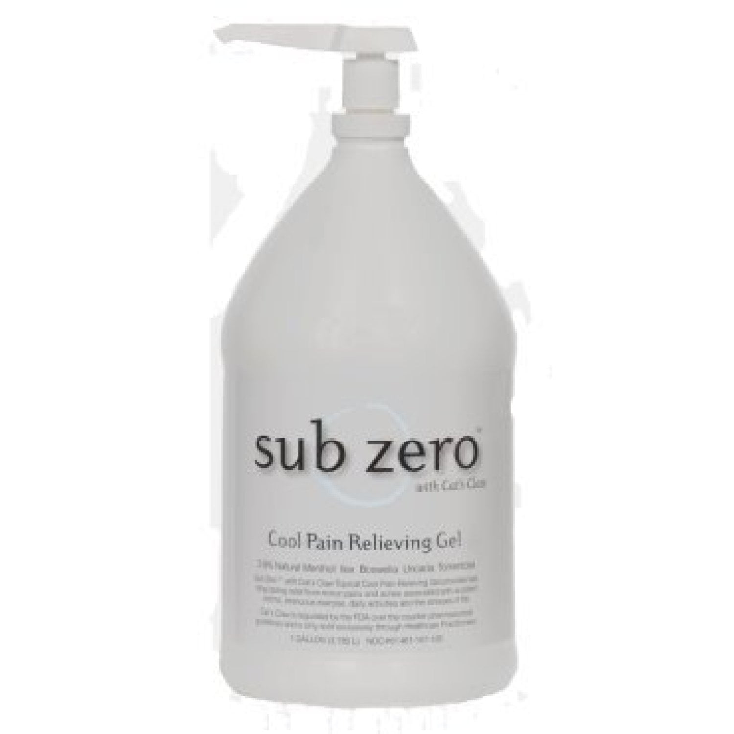 Sub Zero Pain Relieving Gel w/ ILEX 1 Gallon w/ Pump PN CZ1GAL