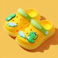 thumbnail image 2 of CAUYDY Kids Lightweight EVA Clog Sandals, 3D Dino Decor Closed Toe Convertible Back Strap Summer Slippers(L101-Yellow,8), 2 of 5