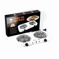 thumbnail image 1 of Parrilla eléctrica blanca con 2 quemadores de Acero Inoxidable 2000w, 1 of 5