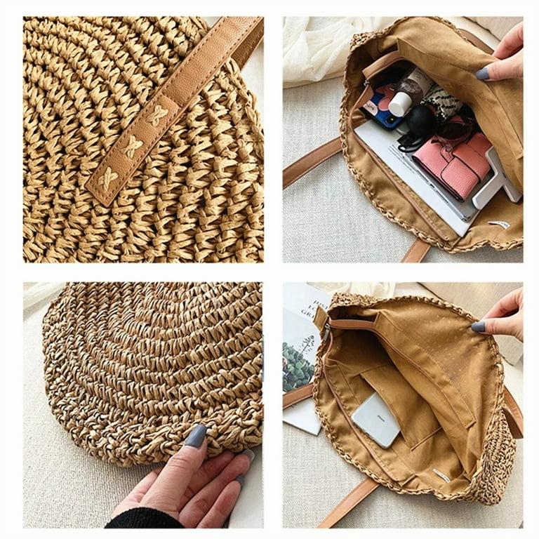 brand tassel Woven raffia straw Beach Bag Woven Shoulder Bag