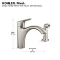 thumbnail image 2 of KOHLER Rival Single-Handle Standard Kitchen Sink Faucet with Side Sprayer in Vibrant Stainless, 2 of 2