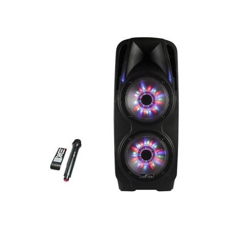 beFree Sound 2x's 10 Inch Woofer Portable Bluetooth Powered PA Tailgate Party Speaker