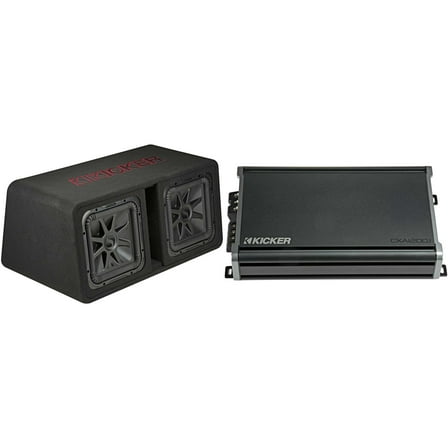 Kicker 45DL7R122 Dual 12" L7R 2-Ohm Loaded Vented Enclosure - w/ CXA1200.1 Amp Bundle