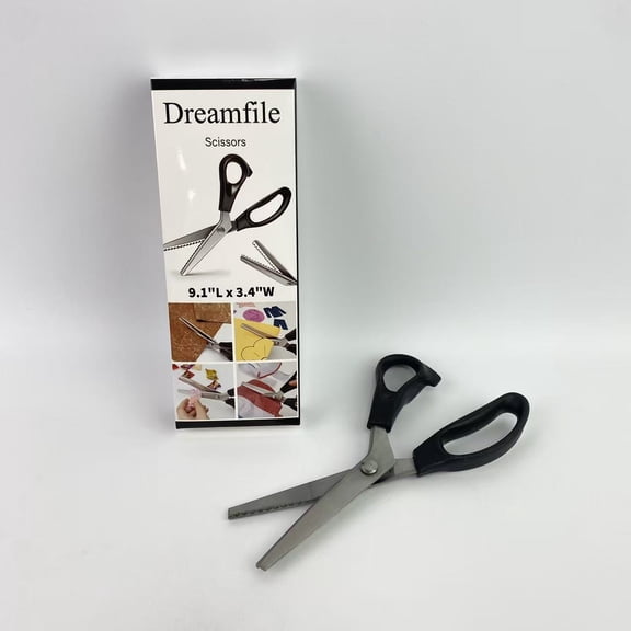 Dreamfile Scissors,Shears for Fabric Cutting, Scissors, Scrapbook Scissors Decorative Edge for Adults, Great for Many Kinds of Sewing Fabrics Leather and Craft Paper, Professional Handheld Dressmakin
