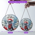 thumbnail image 5 of Merry Christmas Schnauzer Enjoys Woofmas Winter Xmas Holiday Stained Glass Suncatcher Miniature Schnauzer Dog Lover Window Hanging Sign Decor - 02022, 5 of 5