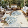thumbnail image 2 of Blue Hydrangea Outdoor Rug for Patio/Deck/Porch, Non-Slip Large Area Rug 4 x 6 Ft, Spring Floral Leaves Butterfly Vintage Beige Indoor Outdoor Rugs Washable Area Rugs, Camping Rug Carpet Runner, 2 of 8