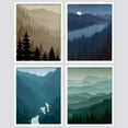 thumbnail image 2 of PixonSign Framed Wall Art Forest Mountain Silhouette Landscape Prints, Set of 4 Nature Wall Decor Arts, Landscape Wall Décor, Adhesive Canvas Poster, Modern Home Artwork - 8"x10" White, 2 of 5