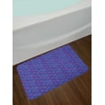 thumbnail image 2 of Jungle Leaves Bath Mat, Geometric and Hawaiian Circular, Plush Bathroom Decor Mat with Non Slip Backing, 29.5" X 17.5", Fuchsia Violet Blue, by Ambesonne, 2 of 2
