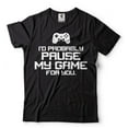 thumbnail image 2 of Mens Funny Shirt I'd Probably Pause My Game For You Shirt Funny Gaming Joke Shirt Gamer Shirts (3X-Large Navy Blue), 2 of 6