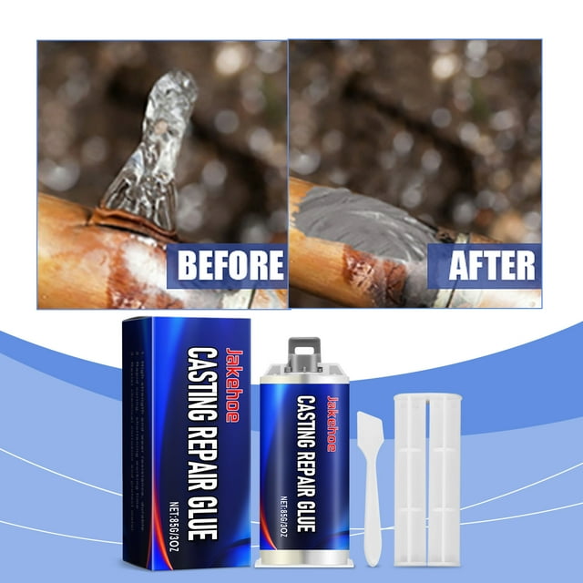 HaoXun Colle Adhésive de Coulée AB de Qualité Industrielle - Réparation Haute Résistance pour Acier Inoxydable, Cuivre, Aluminium, Fer / Époxy Métallique Imperméable, Scellant Résistant à la Chaleur et aux Produits Chimiques