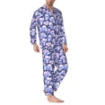 thumbnail image 2 of KLL Skull star crystal Sleepwear Mens Flannel Pajamas,Long Cotton Pj Set, 2 of 7