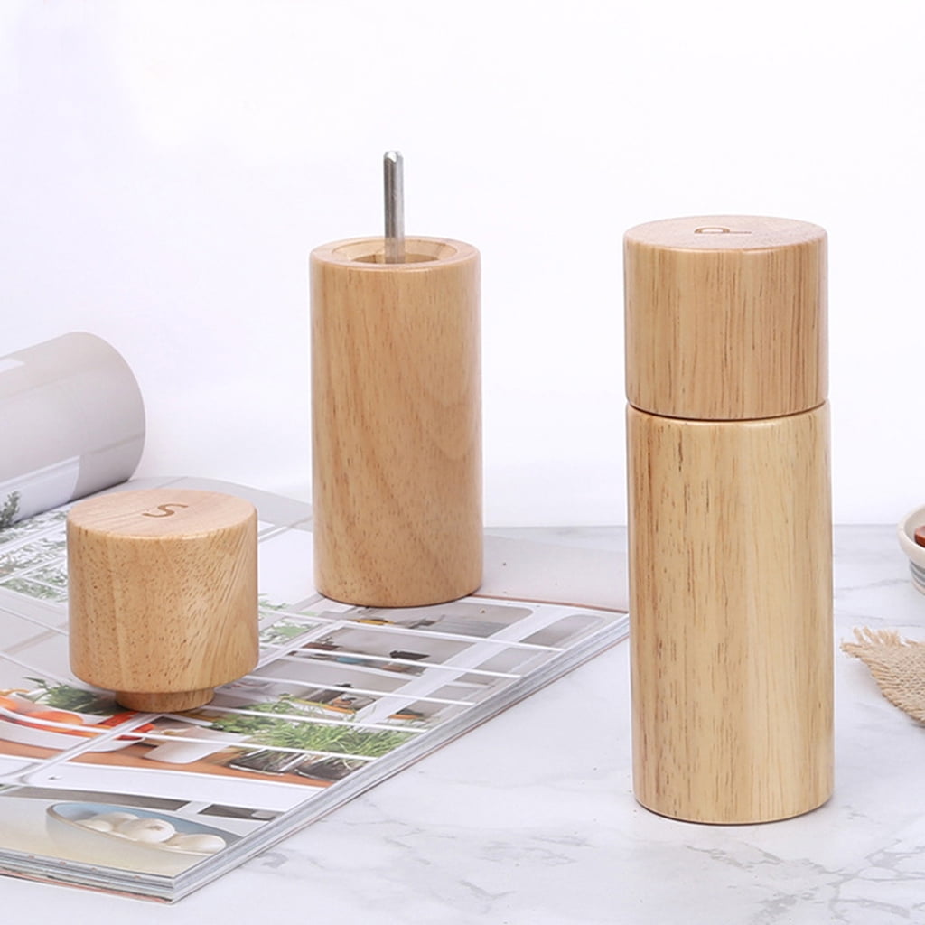 Wooden Salt and Pepper Grinder Set Pepper Grinder Adjustable Manual Sea Grinder for Restaurant Dinner BBQ