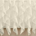 thumbnail image 2 of Vertical Kitchen Curtain Sheer Cascade Ruffle Waterfall Window Treatment Valance, 18 Inches Long, 1 Piece, Beige, 2 of 2