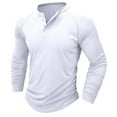 thumbnail image 3 of Taowp Henley Long Sleeve Buttons V Neck Cotton Workout Henley Men Shirts ,Size XL, 3 of 6