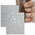 thumbnail image 6 of 9 Sheets Metallic Silver Lines Nail Stickers,Jademall 3D Wave Lines Nail Art Stickers Irregular French Line Nail Decals Metal Strip Silver Adhesive Stickers for Nails DIY Nail Supplies, 6 of 6