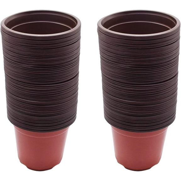 hostic 100 Pcs Plastic Plants Nursery Pot/Pots Seedlings Flower Plant Container Seed Starting Pots