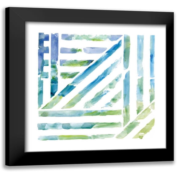 Nan 12x12 Black Modern Framed Museum Art Print Titled - Linear Kaleidoscope I