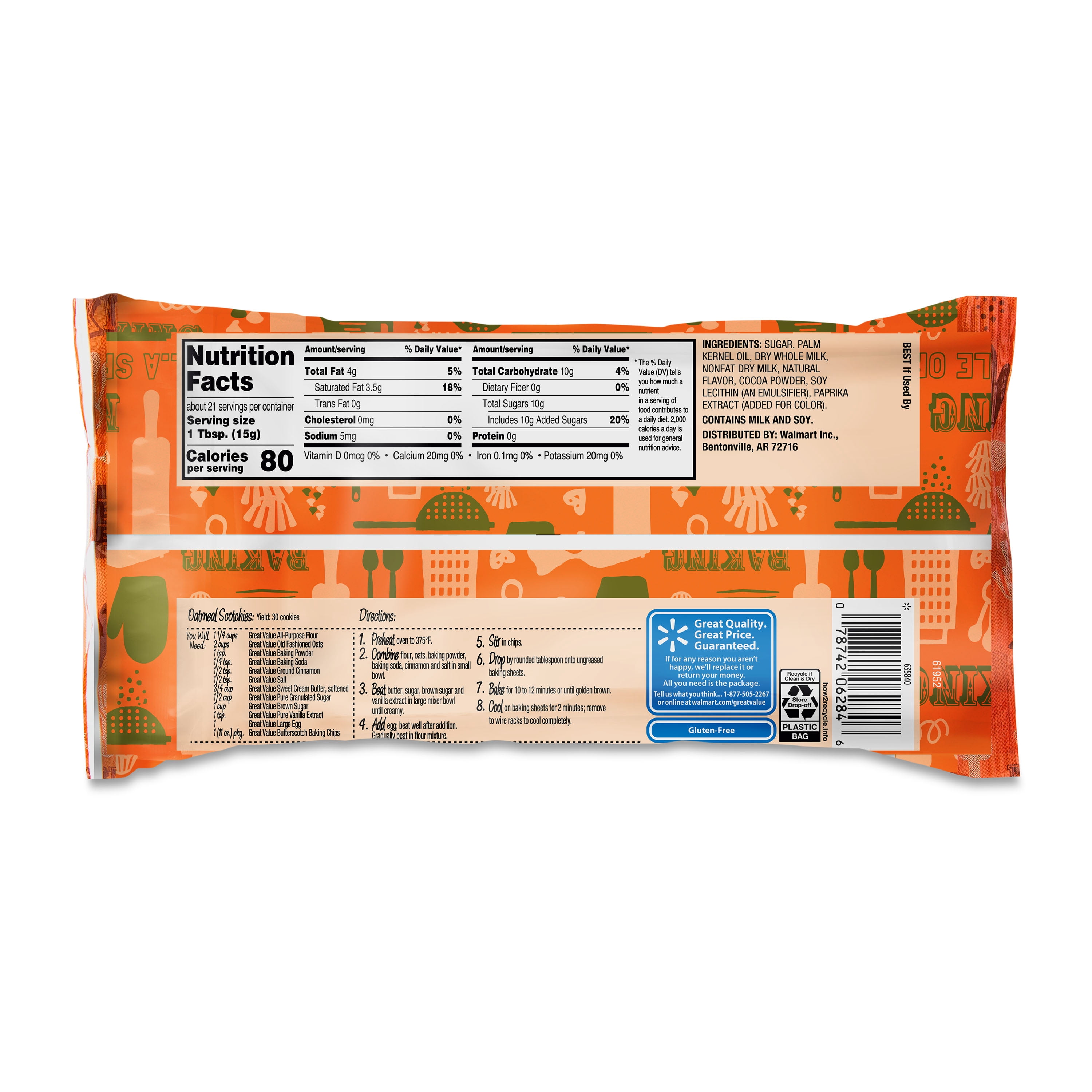 Great Value Butterscotch Baking Chips, 11 oz