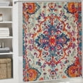 thumbnail image 6 of JEUXUS Orange Blue Ethnic Boho Durable and Washable Shower Curtain Multiple Sizes White, 6 of 7