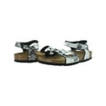 thumbnail image 4 of Birkenstock Girls Rio Birko-Flor Distressed Footbed Sandals Metallic 26, 4 of 5
