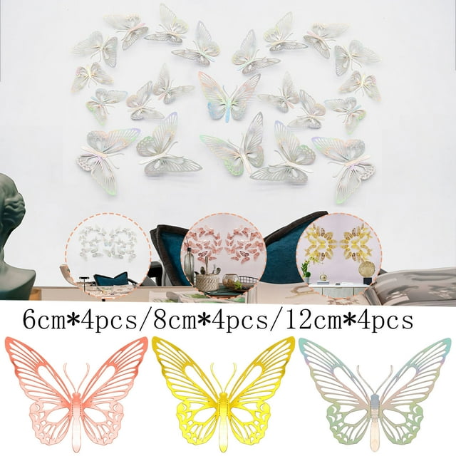 Xihbxyly Juego de Pegatinas de Pared Doradas, Fáciles de Despegar y Pegar, Elegante Decoración para El Hogar, Versátil Fondo para Bodas y Baby Showers, Reutilizables Sin Dejar Residuos, 12 Unidades E