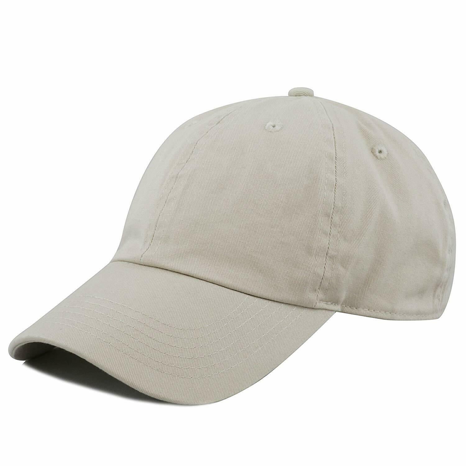 Newhattan Plain 100 Cotton Hat Men Women Adjustable Baseball Cap