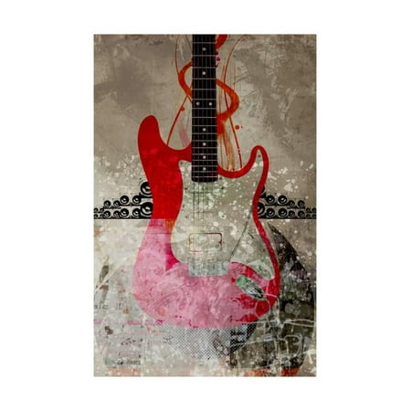 Abstract Guitar Wall - Electric Guitar Against Abstract Background Laminated Print Wall Art By Adrian Bradbury