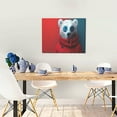 thumbnail image 5 of Kdxio Stylish Polar Bear Sunglasses Pattern Canvas Wall Art for Living Room Wall Decor for Bedroom Bathroom Modern Framed Canvas Art Prints Ready to Hang,Horizontal, 5 of 6