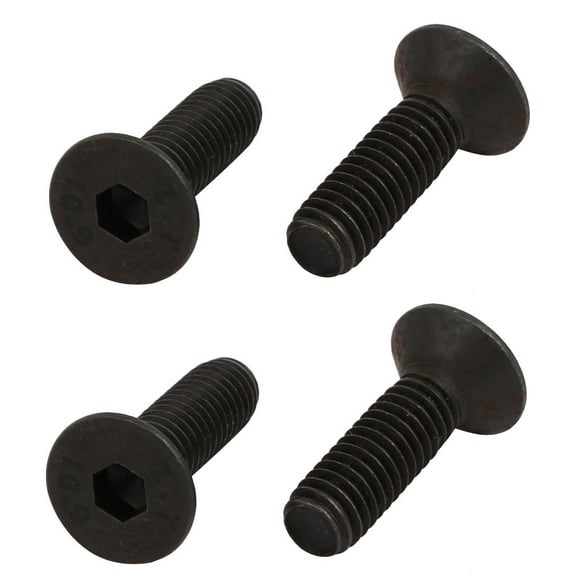 Unique Bargains 4pcs M6x20mm Flat Countersunk Head Hex Socket Left Hand Thread Bolt DIN7991