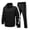 Black, variant on Men Full Zip Track Suit Set with Stand Collar Long Sleeve Jacket and Elastic Waistband Pants Sporty Style Outfit