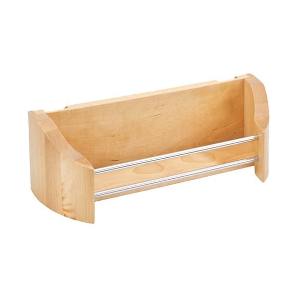 Rev-A-Shelf 4231-11-52 11" Wooden Cabinet Door Storage Tray w/ Chrome Rails