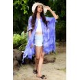 thumbnail image 2 of Brisas Tie and Dyed Handcrafted Beach Cover Up for Women Used as Swimsuit, Cardigan, Kimono, Kaftan Travel and Holiday - Blue Super Soft Silk Rayon, 2 of 4