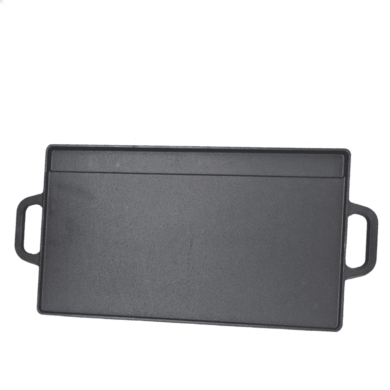 Cast Iron Grill Pan, Reversible Double-Sided Griddle for Camping, Thickened Rectangular Steak Frying Pan