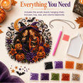 thumbnail image 2 of Halloween Witch Friendship Diamond Art Window Suncatcher, DIY Acrylic 5d Diamond Painting Hanging Ornament Kit with Special Shaped Rhinestones, Halloween Decor Gift（Witch Friends）, 2 of 8