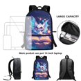 thumbnail image 5 of Yuyamidu Cute Dragon Kids Backpack Set Girls 3 PCS Kids Backpack with Lunch Bag Pen Bag Set Large Capacity Bookbag Casual Daypack Elementary School Boys and Girls, 5 of 7