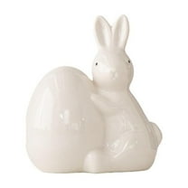 Tainini Ceramic Rabbit Figurines, 5in Easter Bunny Decorations for Home,Tea Ceremony Pet