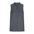 thumbnail image 4 of VEKDONE Dressy Sleeveless Tank Tops for Women Solid Color V Neck Tunic Tops Trendy Business Work Tanks Summer Lightweight Comfy Work Shirts Dark Gray XXL, 4 of 9