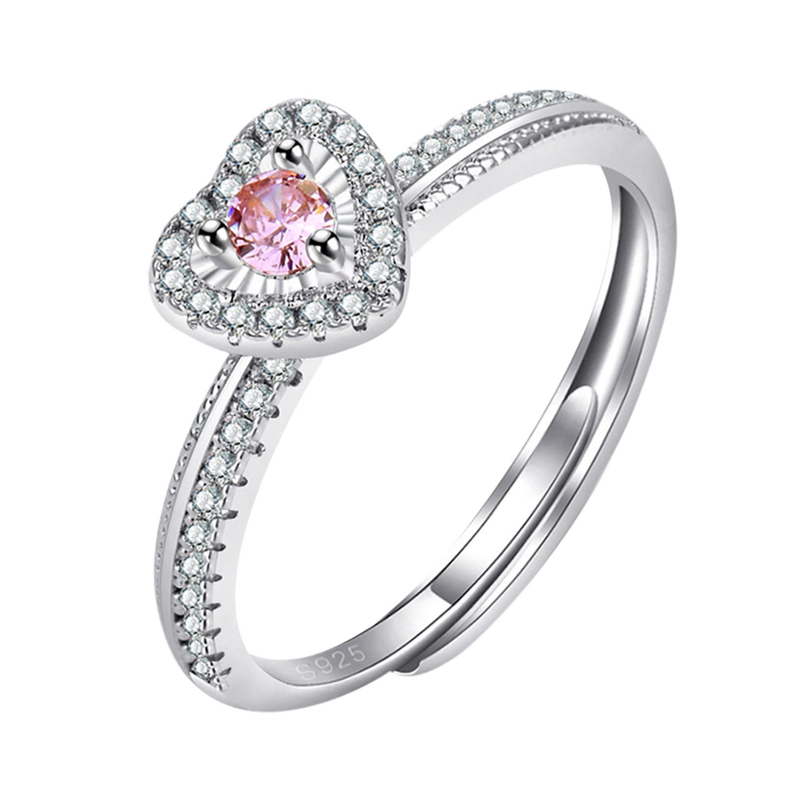Heart Shaped Diamond ringheart shaped pink valentine ringVivid Pink Diamond Engagement Ringgift for girlfriendbirth day gift for lover.