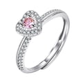 thumbnail image 1 of Anillos ajustables con apertura en forma de corazón rosa para joyería, 1 of 8
