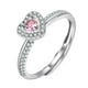 thumbnail image 1 of Ajustable de apertura de color rosa en forma de corazón Anillo de joyería Anillos, 1 of 8