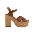 thumbnail image 2 of Sugar Womens Lydia Criss-Cross Front Faux Leather Platform Sandals, 2 of 3