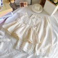 thumbnail image 4 of Amidoa Girls Summer 2 Piece Outfits Cotton Cute Sleeveless Tops Tops and Casual Pants Kids Clothing Set Beige Size Beige Size 8, 4 of 5