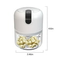 thumbnail image 2 of PureCasa Wireless Electric Garlic Chopper, 45W Mini Portable Garlic Masher for Home Kitchen, 250ml Grinder Mincer for Meat Onions Spices Chili, USB Rechargeable, 4.5"x3.6"x3.6", 1PC, White, 2 of 6