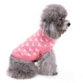 thumbnail image 1 of Pink Heart  Neck Small Pet Dog Cute Clothes Puppy Sweater, 1 of 5