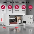 thumbnail image 4 of Tigerking 0.5 Cu.ft. Safe Box, Money Lock Safes with Digital Keypad, Security Safe for Home Office Hotell, White, 4 of 7
