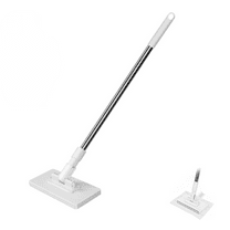 2026 Upgraded Zero Touch Snap Grip Mini Mop, Cloth Changing Mini Mop with Automatic Hands Free Push Pull Handle, 360 Rotating Head, for Bathroom and Kitchen - (100cm/39.37")