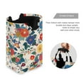 thumbnail image 3 of Yayeee Freestanding Laundry Hamper with Handle Collapsible Large Storage Basket for Clothes, Red Japanese Floral Pattern, 3 of 7
